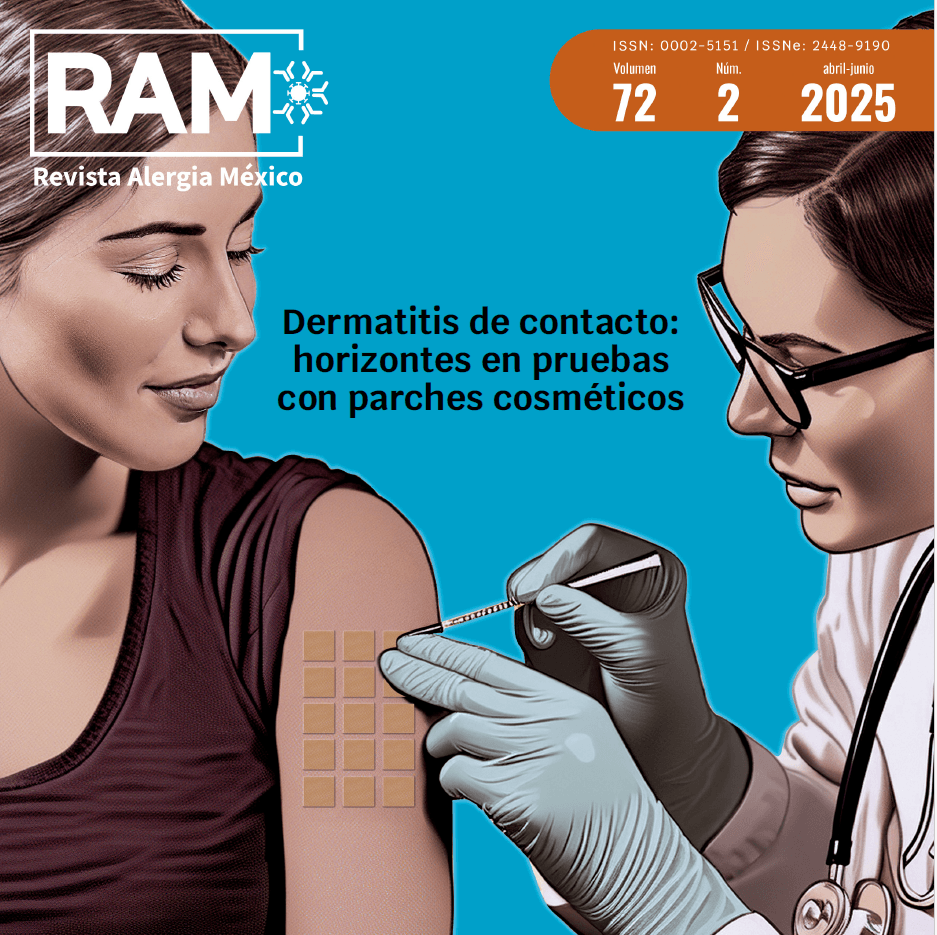 Publicação: Dermatitis de contacto: horizontes en pruebas con parches cosméticos — Revista Alergia México — Capa da edição 2025